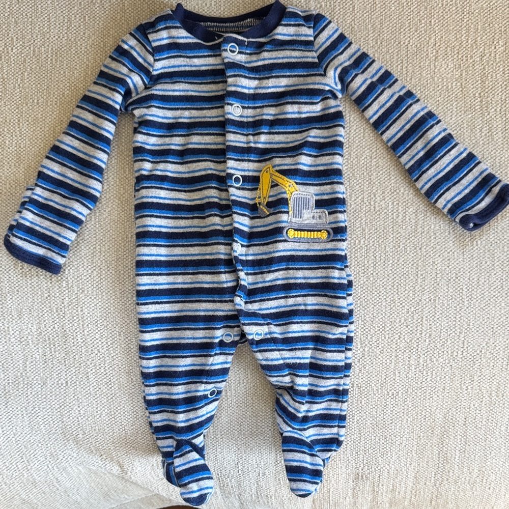 Striped Blue and White Kids One Piece
